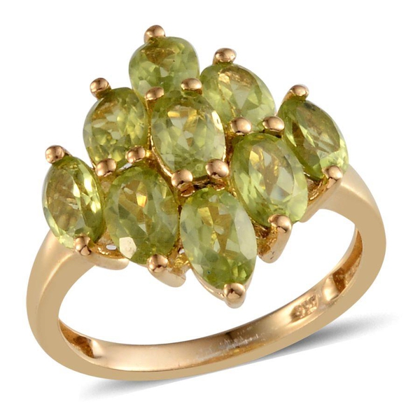 AA Hebei Peridot (Ovl) Ring in 14K Gold Overlay Sterling Silver 4.500 Ct.
