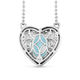 Larimar and Natural Cambodian Zircon Heart Necklace (Size - 18) in Platinum Overlay Sterling Silver 6.55 Ct, Silver Wt. 6.07 Gms