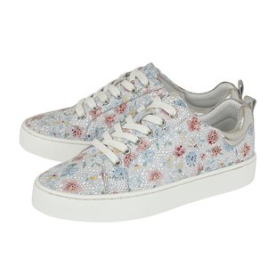 Lotus Stressless Leather Garda Lace-Up Trainers in Multi Floral