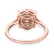 9K Rose Gold Natural Champagne Diamond Floral Ring 1.00 Ct.