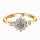 Natural Alexandrite and Natural Cambodian Zircon Ring in 14K Gold Overlay Sterling Silver
