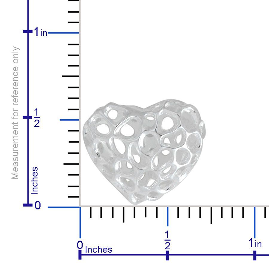 RACHEL GALLEY Sterling Silver Amore Heart Stud Earrings (with Push Back)