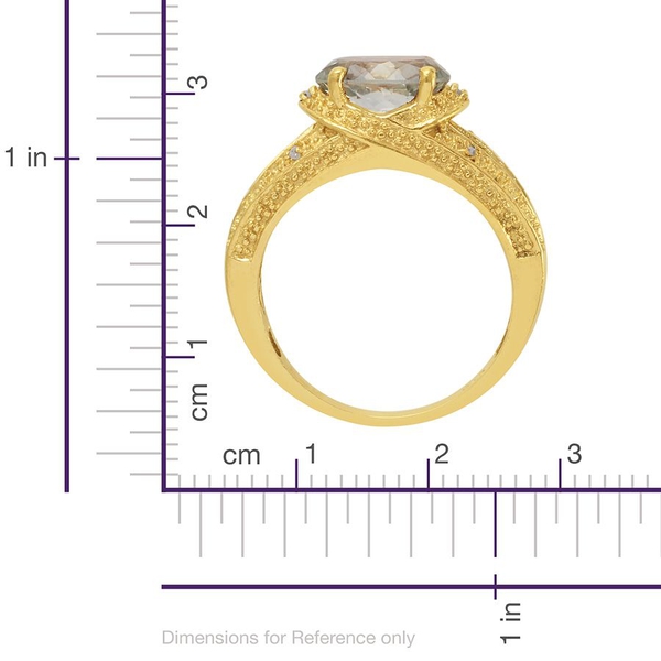 Green Sillimanite (Ovl 2.50 Ct), Diamond Ring in Gold Bond 2.530 Ct.