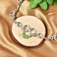 Rachel Galley Venom (Snakes) Collection - Green Jade Necklace (Size 20 with 4 inch Extender) in Rhodium Overlay Sterling Silver 5.51 Ct, Silver wt 31.00 Gms