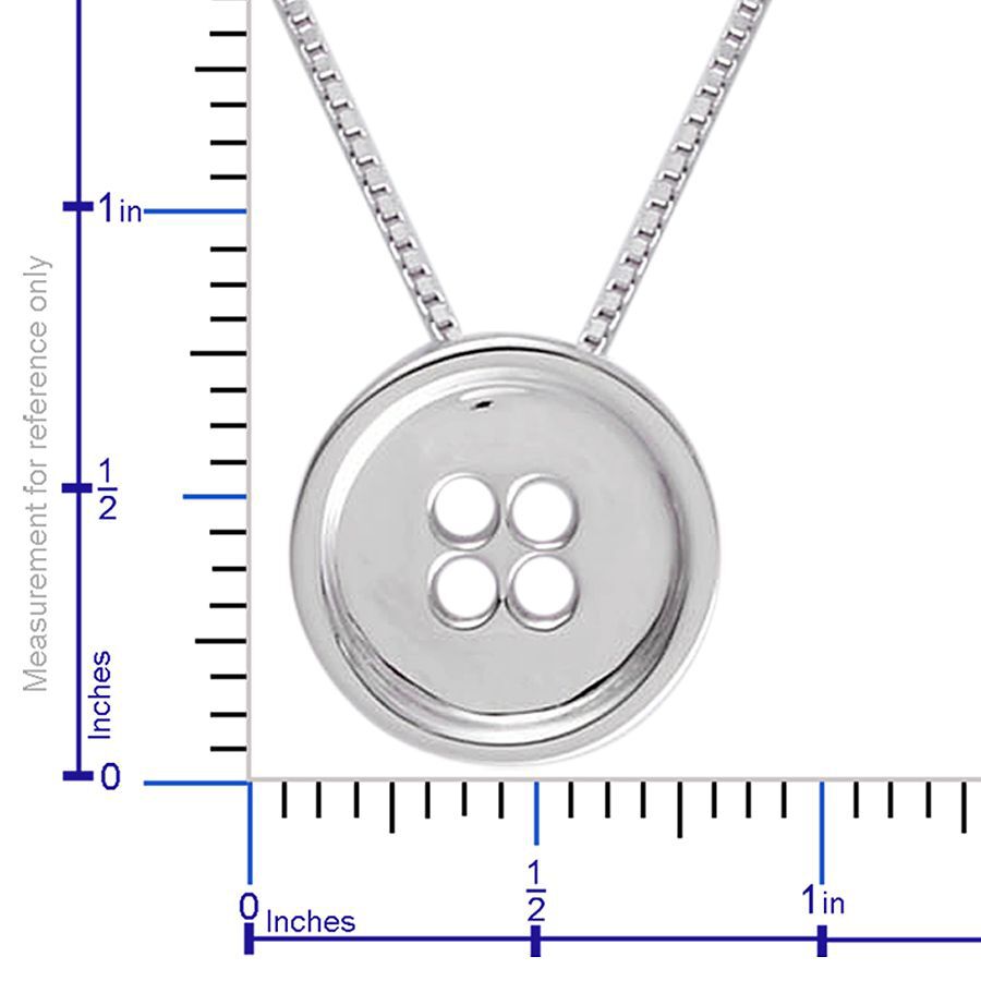 LucyQ Button Necklace (Size 18) in Rhodium Plated Sterling Silver 7.54 Gms.