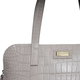 Assots London EVA 100% Genuine Leather Croc Embossed Handbag (Size 37x29x10 Cm) - Ice Grey
