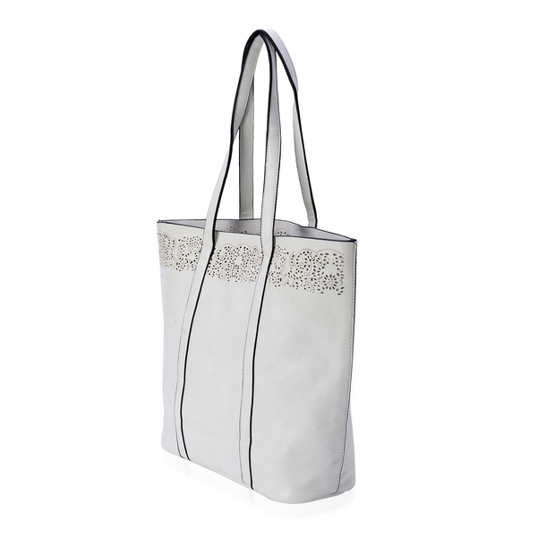 Cream Colour Tote Bag (Size 43.5x35x32x12 Cm)
