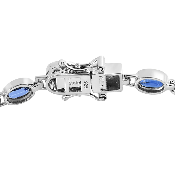 Kyanite Bracelet (Size - 7) in Platinum Overlay Sterling Silver 9.84 Ct, Silver Wt. 9.16 Gms