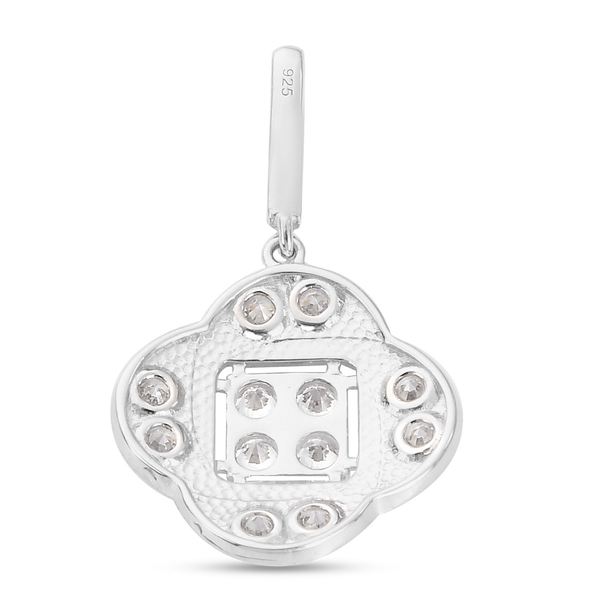 Lustro Stella Platinum Overlay Sterling Silver Pendant Made with Finest CZ 3.370 Ct.