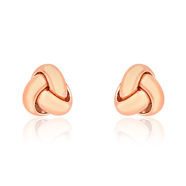 Close Out Deal Italian 9K R Gold Knot Stud Earrings (with Push Back)
