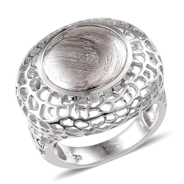 Meteorite (Rnd) Ring in Platinum Overlay Sterling Silver 14.750 Ct.