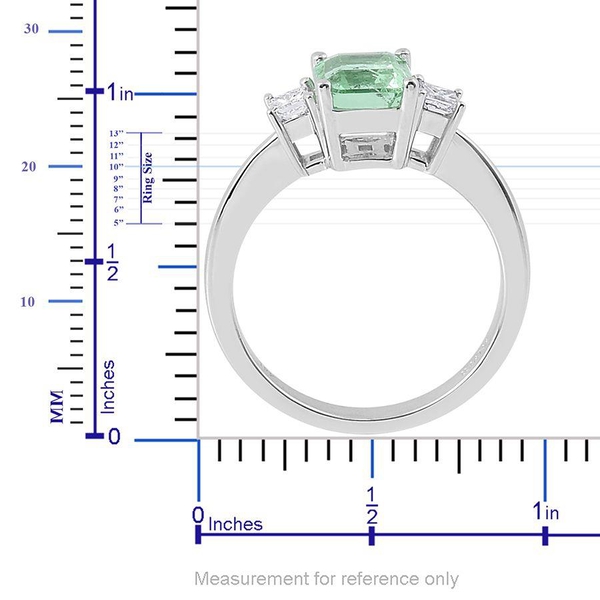 ILIANA 18K W Gold Boyaca Colombian Emerald (Oct 1.25 Ct), Diamond Ring 1.500 Ct.