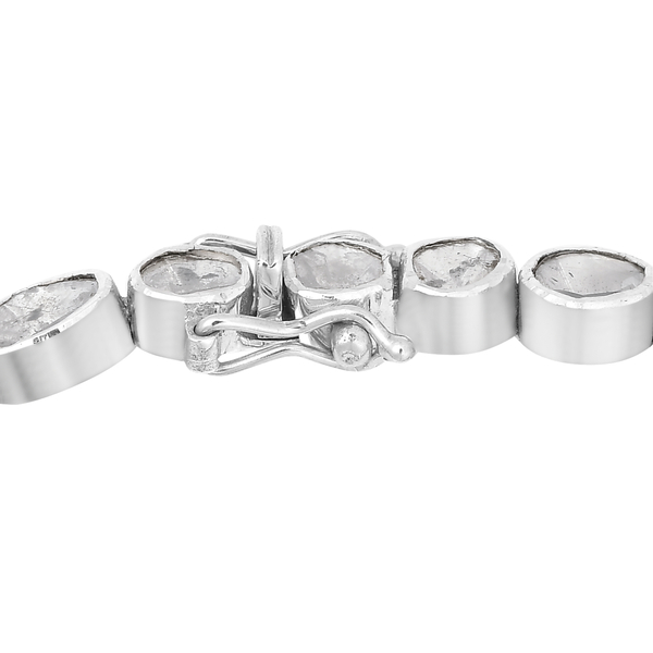 Artisan Crafted Polki Diamond Bracelet (Size 8) in Platinum Overlay Sterling Silver 4.00 ct,  Sliver Wt. 14.41 Gms