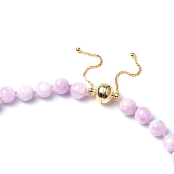 Urucum Kunzite Necklace (Size 24) with Magentic Lock in Yellow Gold Overlay Sterling Silver 491.50 Ct.