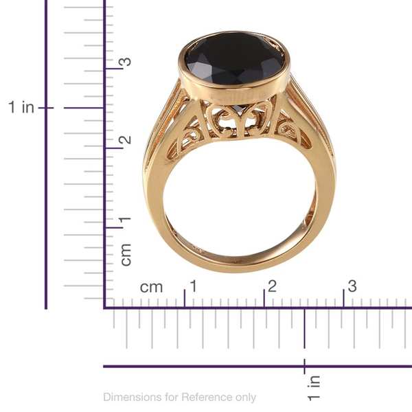Boi Ploi Black Spinel (Ovl) Solitaire Ring in 14K Gold Overlay Sterling Silver 10.750 Ct.