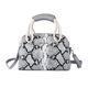 Lock Soul Faux Leather with Snake Print Pattern Convertible Bag - Black and White