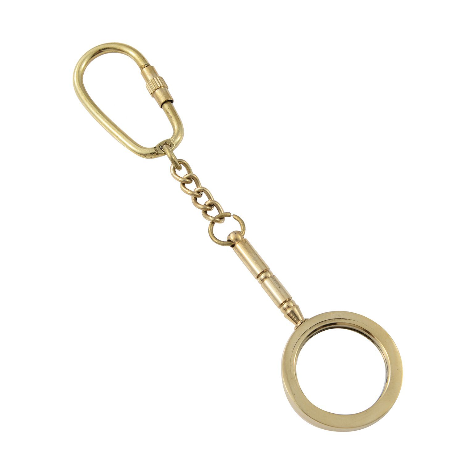 Set of 3 - Compass, Magnifying Glass & Anchor Key Chains in Gold Plated