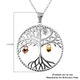 Rose Gold, Yellow Gold and Rhodium Overlay Sterling Silver Tree of Life Pendant with Chain (Size 18)