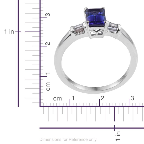 RHAPSODY 950 Platinum 1.25 Carat AAAA Tanzanite Octagon Solitaire Ring with Diamond VS E-F.