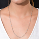 One Time Close Out Deal- Platinum Overlay Sterling Silver Paperclip Necklace (Size - 24) With T-Bar Clasp