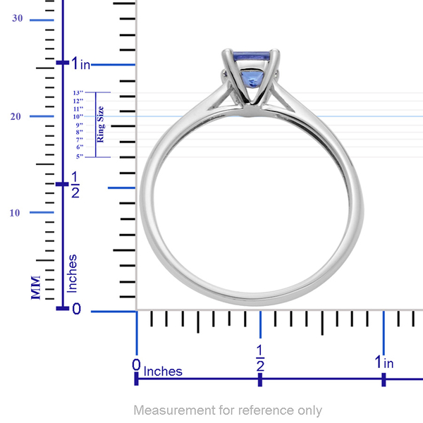 14K W Gold AA Tanzanite (Sqr) Solitaire Ring 0.750 Ct.