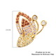 Simulated Diamond and Simulated Multi Gemstones Butterfly Pendant in Yellow Gold Overlay Sterling Silver