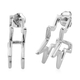 Sundays Child Platinum Overlay Sterling Silver Star Hoop Earrings (with Push Back)