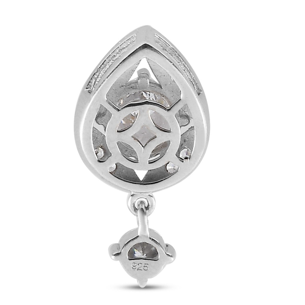 Lustro Stella Platinum Overlay Sterling Silver Pendant Made with Finest CZ 3.00 Ct.