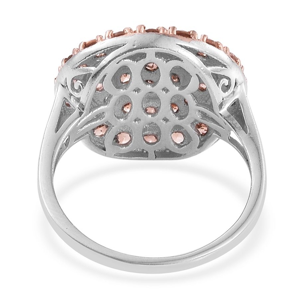 Brazilian Andalusite (Rnd) Cluster Ring in Platinum Overlay Sterling Silver 2.500 Ct.