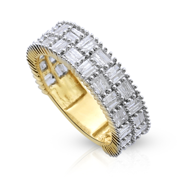 9K Yellow Gold SGL Certified Diamond (Bgt) (I3/G-H) Ring 1.000 Ct.