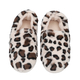 Leopard Pattern Faux Fur Shoes - White & Brown