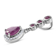 Natural Moroccan Ruby and Natural Cambodian Zircon Pendant in Platinum Overlay Sterling Silver 1.31 Ct.