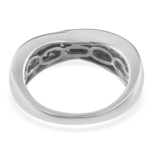 Tanzanite (Rnd) Ring in Platinum Overlay Sterling Silver 1.750 Ct.