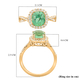 18K Yellow Gold  Colombian Emerald, White Diamond Solitaire Ring 2.40 ct,  Gold Wt. 4.34 Gms  2.400  Ct.