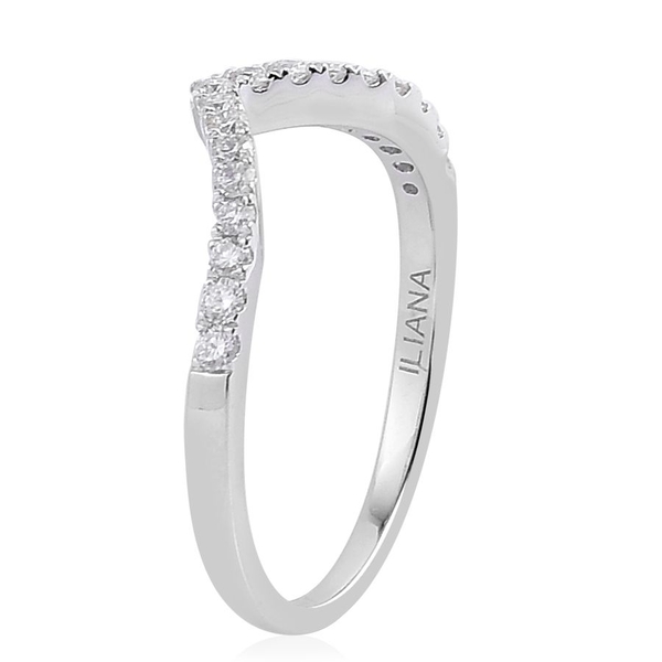 ILIANA 18K White Gold 0.25 Carat IGI Certified Diamond SI G-H Wishbone Ring