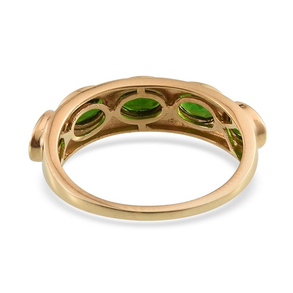 Chrome Diopside (Ovl) 5 Stone Ring in 14K Gold Overlay Sterling Silver 2.500 Ct.