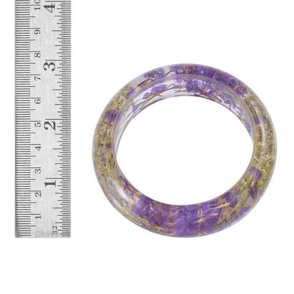 Natural Purple Colour Flower Preserved Bangle (Size 7.75)