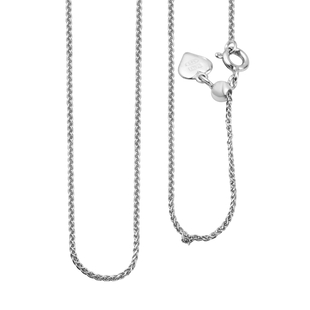 Sterling Silver Adjustable Spiga Slider Chain (Size 20) with Spring Ring Clasp.