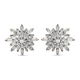 Diamond Snow Flake Earrings (with Push Black) in 14K Gold Overlay Sterling Silver 0.33 Ct.