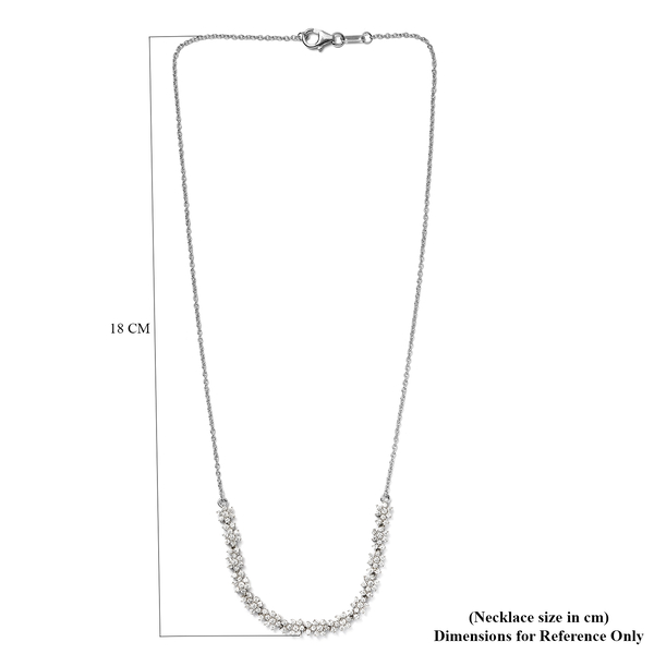 Lustro Stella Platinum Overlay Sterling Silver Necklace (Size 18) Made with Finest CZ 3.54 Ct