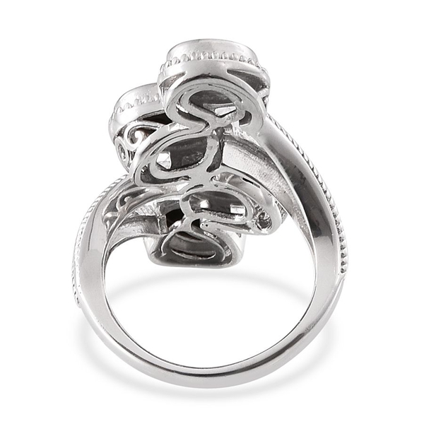 Goldenite (Ovl) Crossover Ring in Platinum Overlay Sterling Silver 2.750 Ct.
