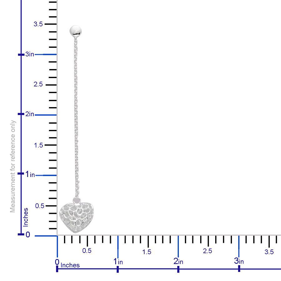 RACHEL GALLEY Rhodium Sterling Silver Amore Heart Drop Earrings (with Push Back)