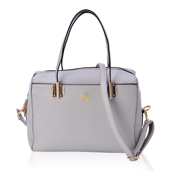 YUAN COLLECTION Grey Colour Tote Bag with Adjustable and Removable Shoulder Strap (Size 31x29x13 Cm)
