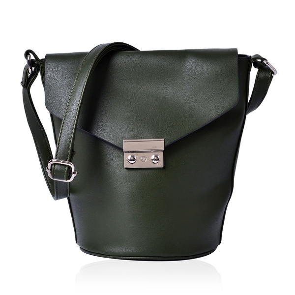 Greenwich Classic Structured Dark Green Messenger Bag with Adjustable Shoulder Strap ( Size 24.5x24x