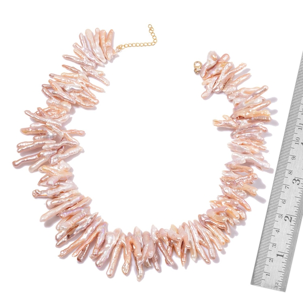 9K Y Gold AAA Keshi Pearl Necklace (Size 18)