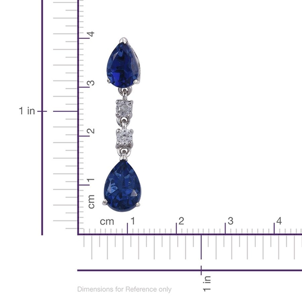 Ceylon Colour Quartz (Pear), Natural Cambodian Zircon Earrings (with Push Back) in Platinum Overlay Sterling Silver 8.500 Ct.