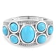 Arizona Sleeping Beauty Turquoise Cluster Ring in Platinum Overlay Sterling Silver 2.77 Ct, Silver w