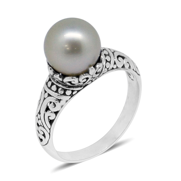 Royal Bali Collection South Sea White Pearl (Rnd) Ring in Sterling Silver.