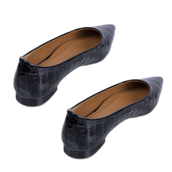 Inyati Violet Black Croco Shoes