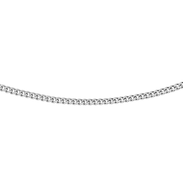 Sterling Silver Panza Curb Chain (Size 20) With Spring Ring Clasp.